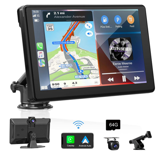 Carplay - Pantalla táctil inalámbrica portátil para automóvi