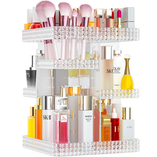 Organizador de maquillaje giratorio, vitrina de cosméticos d