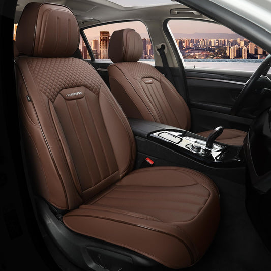 Fundas de asiento de cuero para automóviles, 2 fundas univer