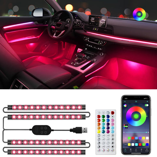 Luces LED para coche, control de aplicación con luces interi