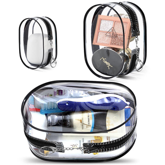 XEWEA Bolsas de aseo transparentes de viaje, paquete de 3 bo