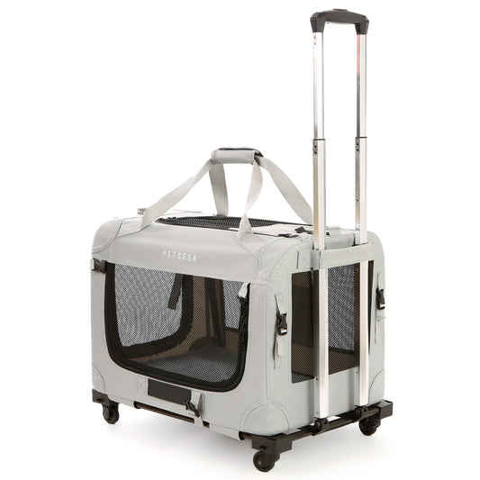 Transportador de gatos extra grande con ruedas plegable para