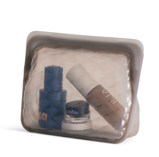 Stasher Bolsa de maquillaje reutilizable de silicona de alta