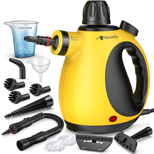 Limpiador de vapor de mano presurizado con 10 accesorios y b