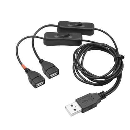 YACSEJAO Divisor USB con interruptor USB A 2.0 macho a doble