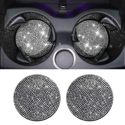 2 posavasos con brillantes para automóvil, portavasos univer