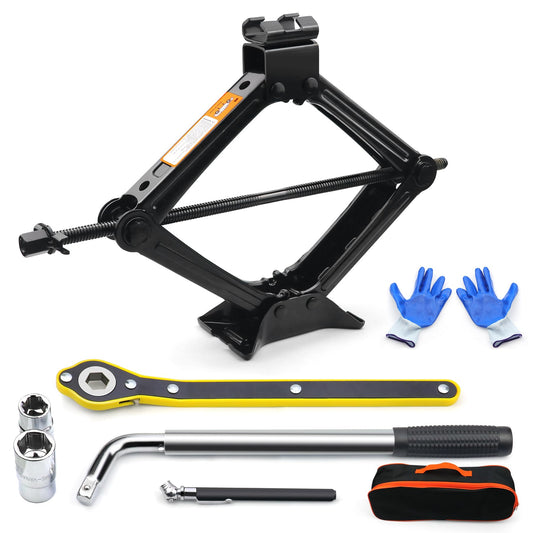 Kit de gato de automóvil de 2 toneladas, kit de herramientas