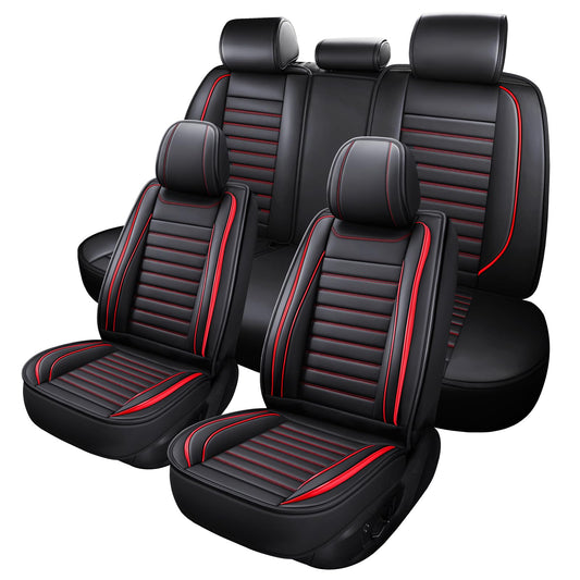 Fundas de cuero para asiento de automóvil, juego completo de