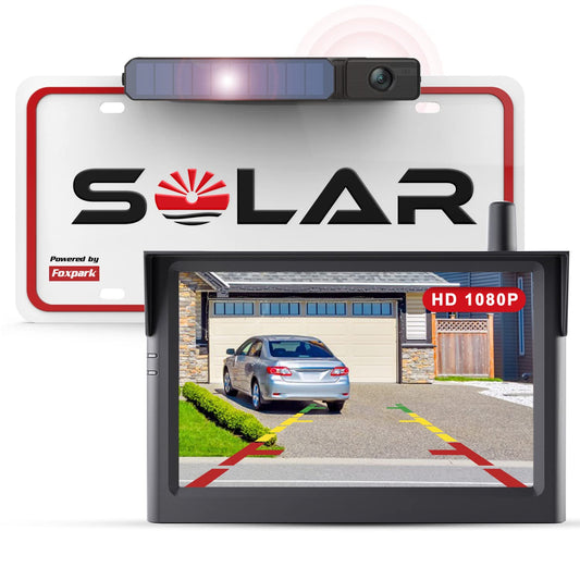 Cámara solar inalámbrica de respaldo con monitor 1080P de 5