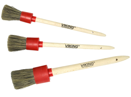 VIKING Juego de cepillos para detalles de automóvil, cerdas