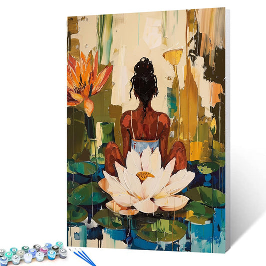 Yoga in Lotus Flowe - Pintura por números para adultos, kit