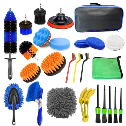 Kit de cepillo de limpieza de coche de 26 piezas - Herramien