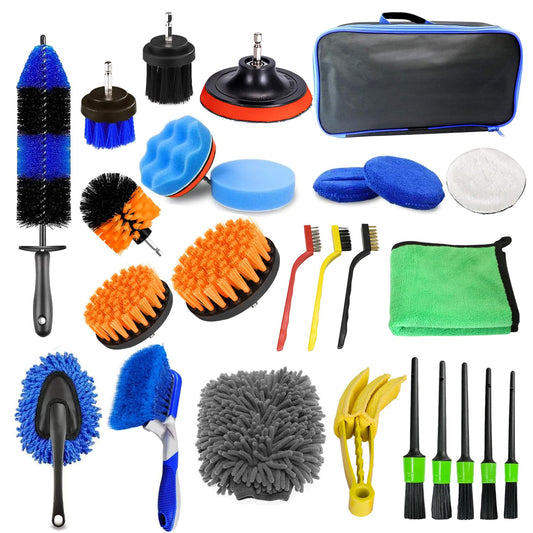 Kit de cepillo de limpieza de coche de 26 piezas - Herramien
