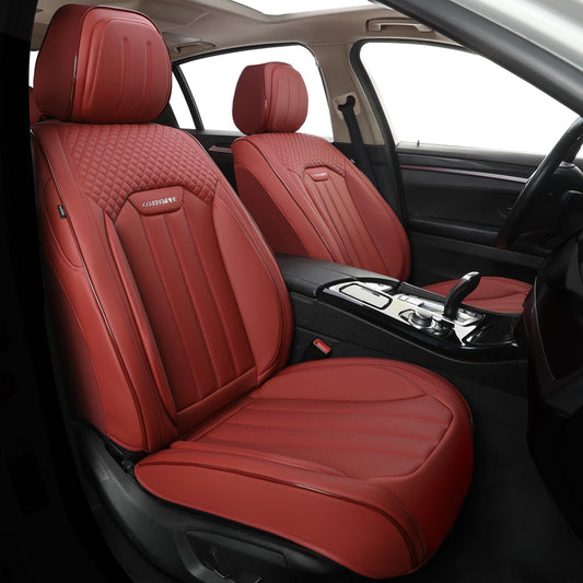 Juego completo de fundas rojas para asientos de automóvil, f
