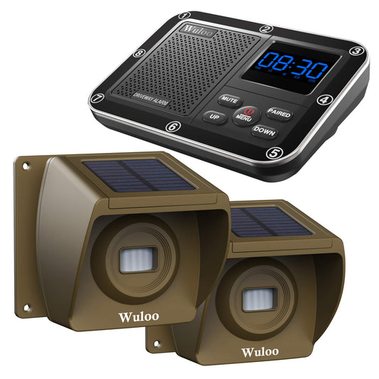 Alarma solar inalámbrica para entrada exterior de 1800 pies,