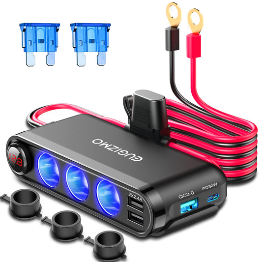 Divisor de enchufe para encendedor de cigarrillos de 12 V, 2