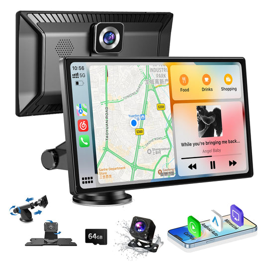 Pantalla Carplay inalámbrica con cámara de tablero 4K, panta