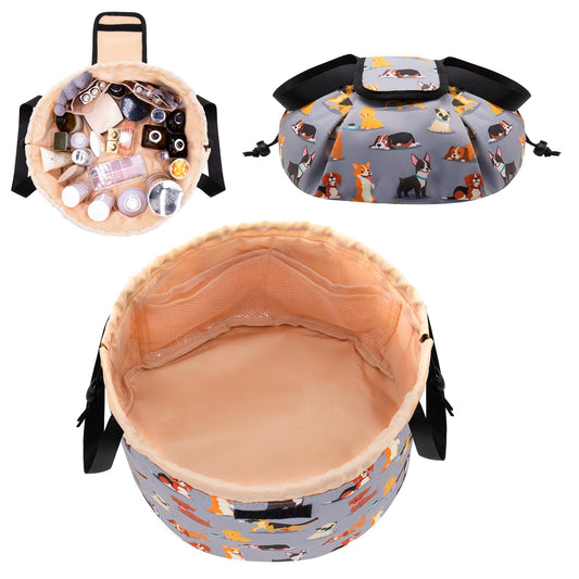 Bolsa de maquillaje con cordón de barril, bolsa de maquillaj