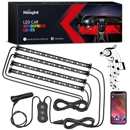 Nilight Luces interiores de automóvil con control de aplicac