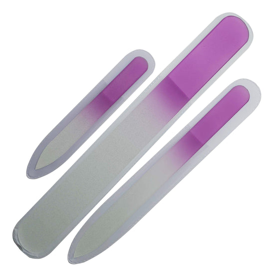 Limas de uñas de vidrio con estuche, juego de manicura para
