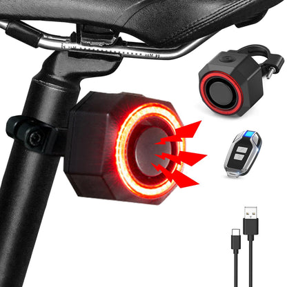 Antfire Alarma de bicicleta de 110 dB con luz trasera inteli