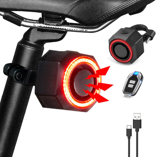 Antfire Alarma de bicicleta de 110 dB con luz trasera inteli