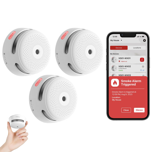 X-Sense Detector de humo inteligente con batería reemplazabl