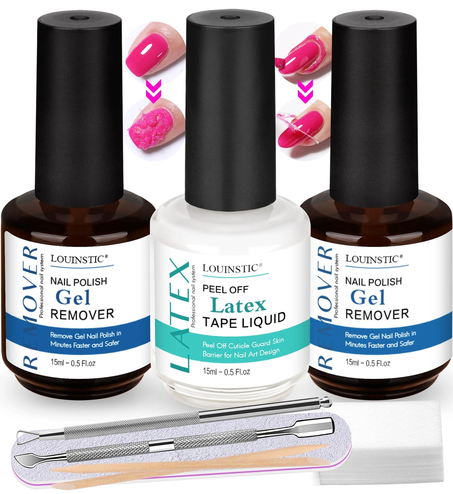 Kit de removedor de esmalte de gel, 2 unidades de removedor