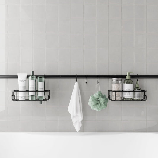 Zenna Home Organizador de baño, soporte de tensión horizonta