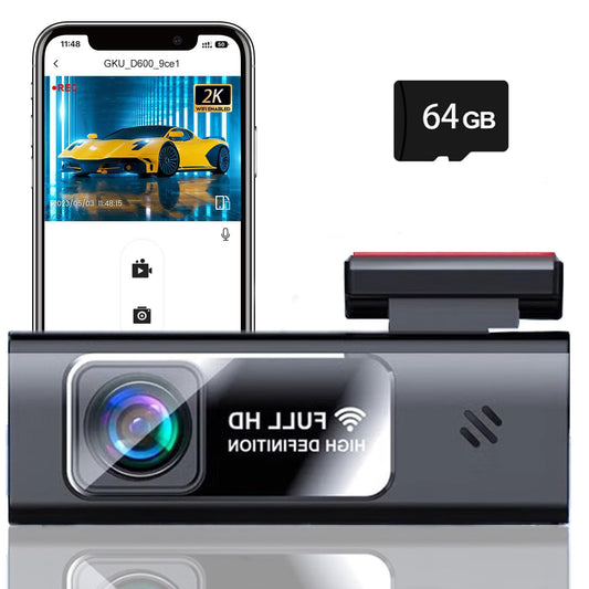 2560 x 1440P QHD Dash Cam, control de aplicación, grabación