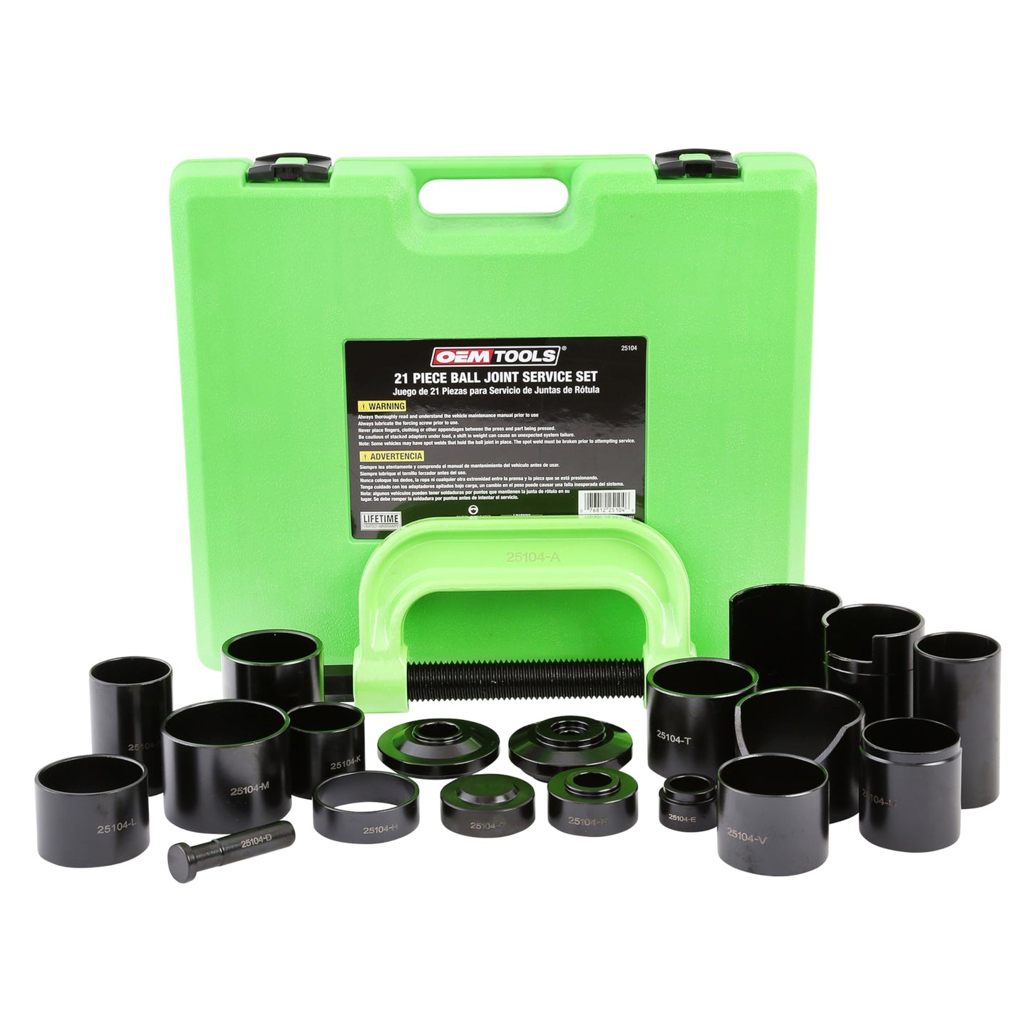 OEMTOOLS 25104 Kit de prensa de rótula maestro de 21 piezas,