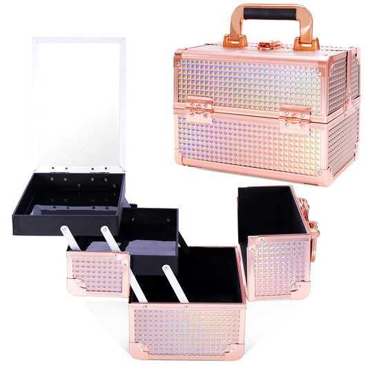 Estuches de tren cosméticos, Oro Rosa, Moda