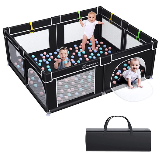 YOBEST Corralito para bebés, 71 x 59 pulgadas, pequeño corralito con p