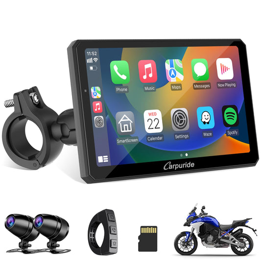 Carpuride W712D - Pantalla Carplay para motocicleta con HD 1