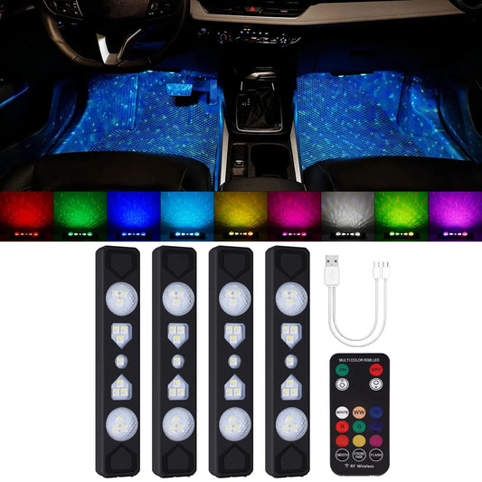 PIFOOG Luces interiores de coche LED inalámbricas RGB coches