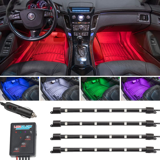 Equipo de iluminación LEDGlow de 4 piezas en 7 colores para