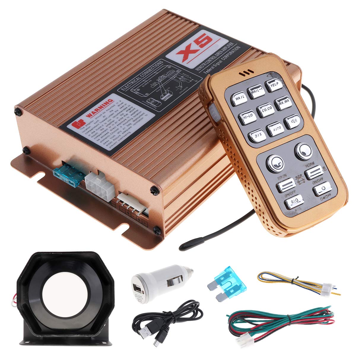 DC12V 400W 8 sonido fuerte alarma de advertencia de coche po