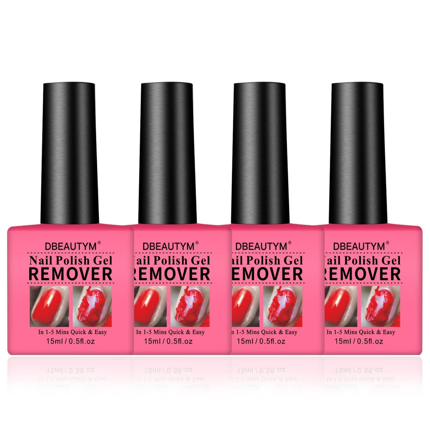Paquete de 4 quitaesmalte de uñas de gel, removedor de esmal
