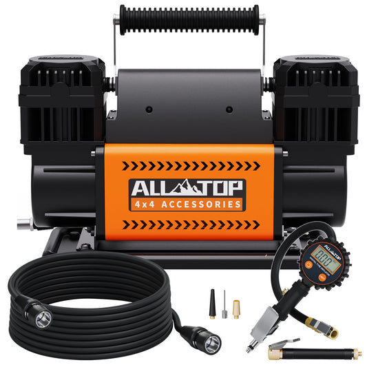 ALL-TOP Compresor de aire de doble cilindro con kit de infla