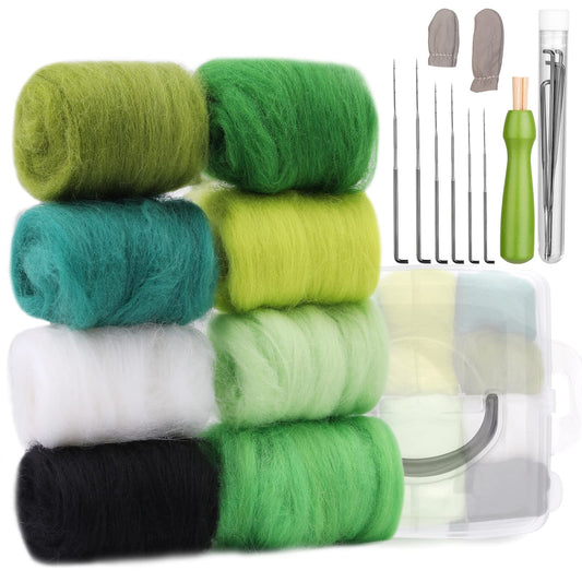Zlulary 8 colores de lana de fieltro, lana de fieltro de agu