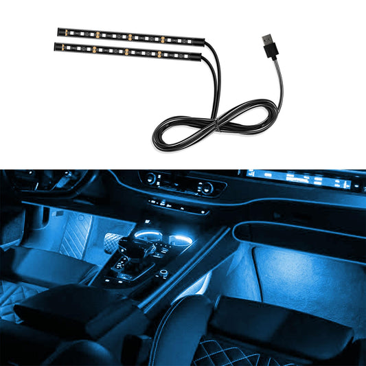Tira de luz LED para automóvil, 24 luces LED RGB de neón par