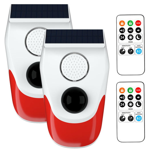 ChunHee Alarma solar con sensor de movimiento para exteriore