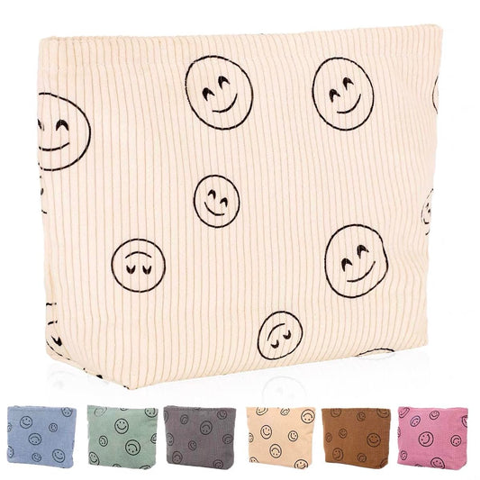 Bolsa de cosméticos Bolsa de maquillaje Preppy Cute Corduroy