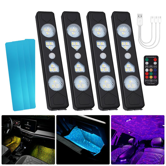 1797 Luces interiores del coche inalámbrico LED RGB USB Cont