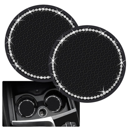 2 posavasos brillantes para automóvil, 2.75 pulgadas, portav