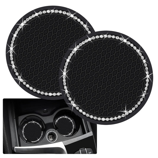2 posavasos brillantes para automóvil, 2.75 pulgadas, portav