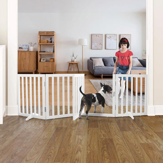 ZJSF Puerta plegable para perros de interior para casa, puer