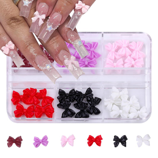 Juego de 1 caja de dijes para uñas de lazo 3D, 1 caja de dia
