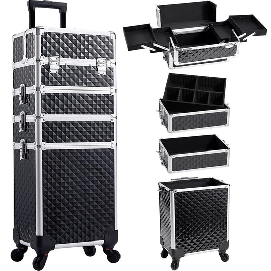 Caja de maquillaje rodante profesional con ruedas Carro de m