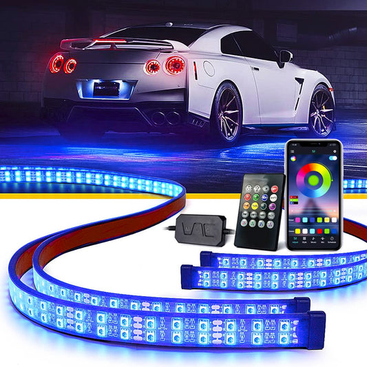 LUMENIX Kit de luces LED RGB de doble fila para automóvil, 4